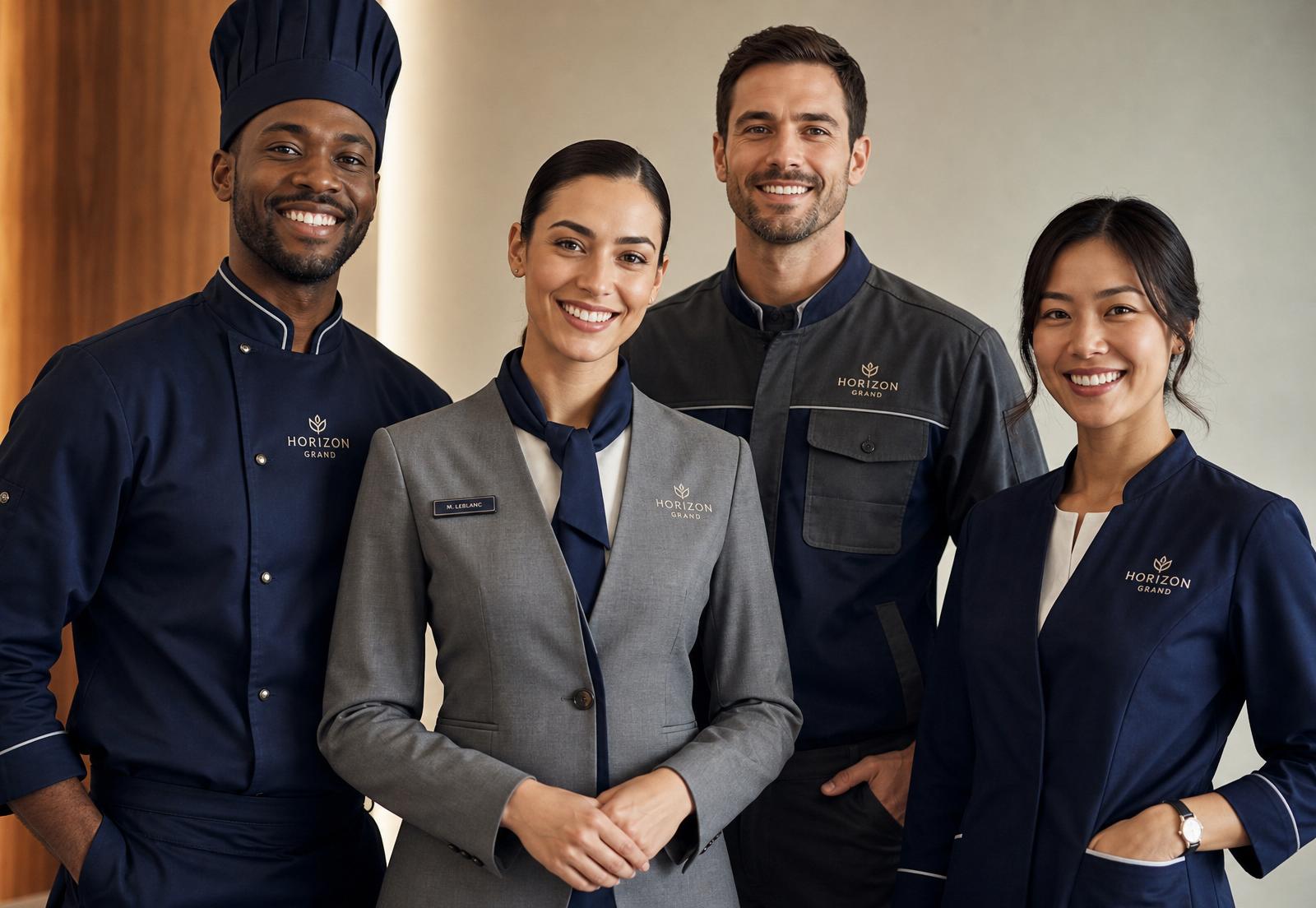 Coleção de uniformes corporativos e profissionais TBF